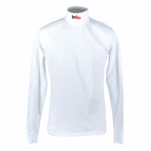Mira Polo, Roll Neck, Long Sleeves, White